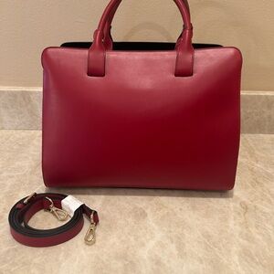 Vittoria Napoli Elegant Red Leather Handbag